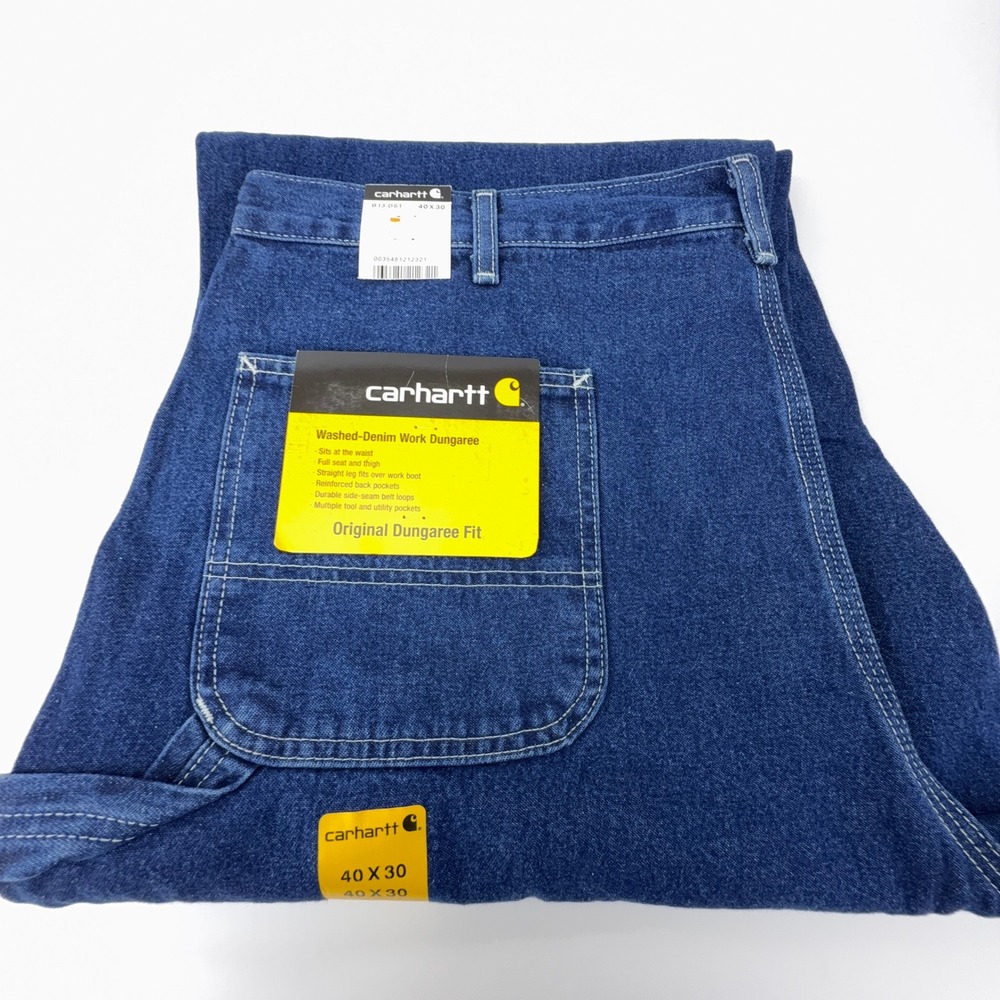 Carhartt Original Fit Work Dungaree Jeans Mens 40x30 B13 DST Darkstone NWT NOS